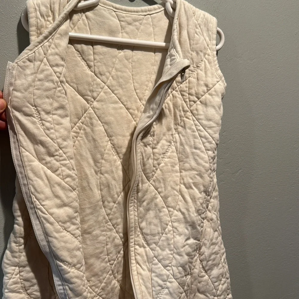 Coyuchi Cream Handstitched Quilted Sleep Sack 100% Organic Cotton zip up - Picture 5 of 10